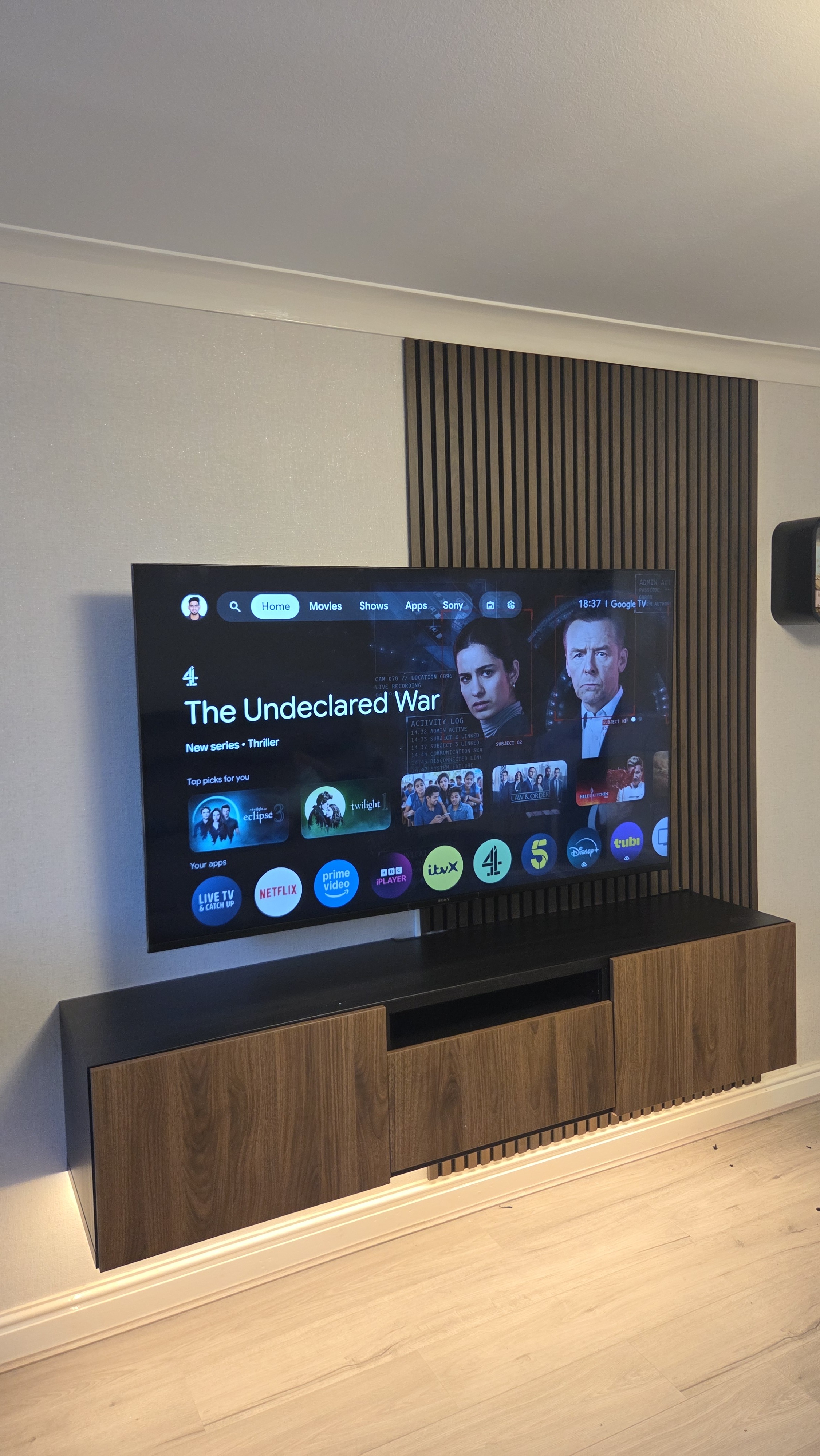 Custom feature wall with mounted TV