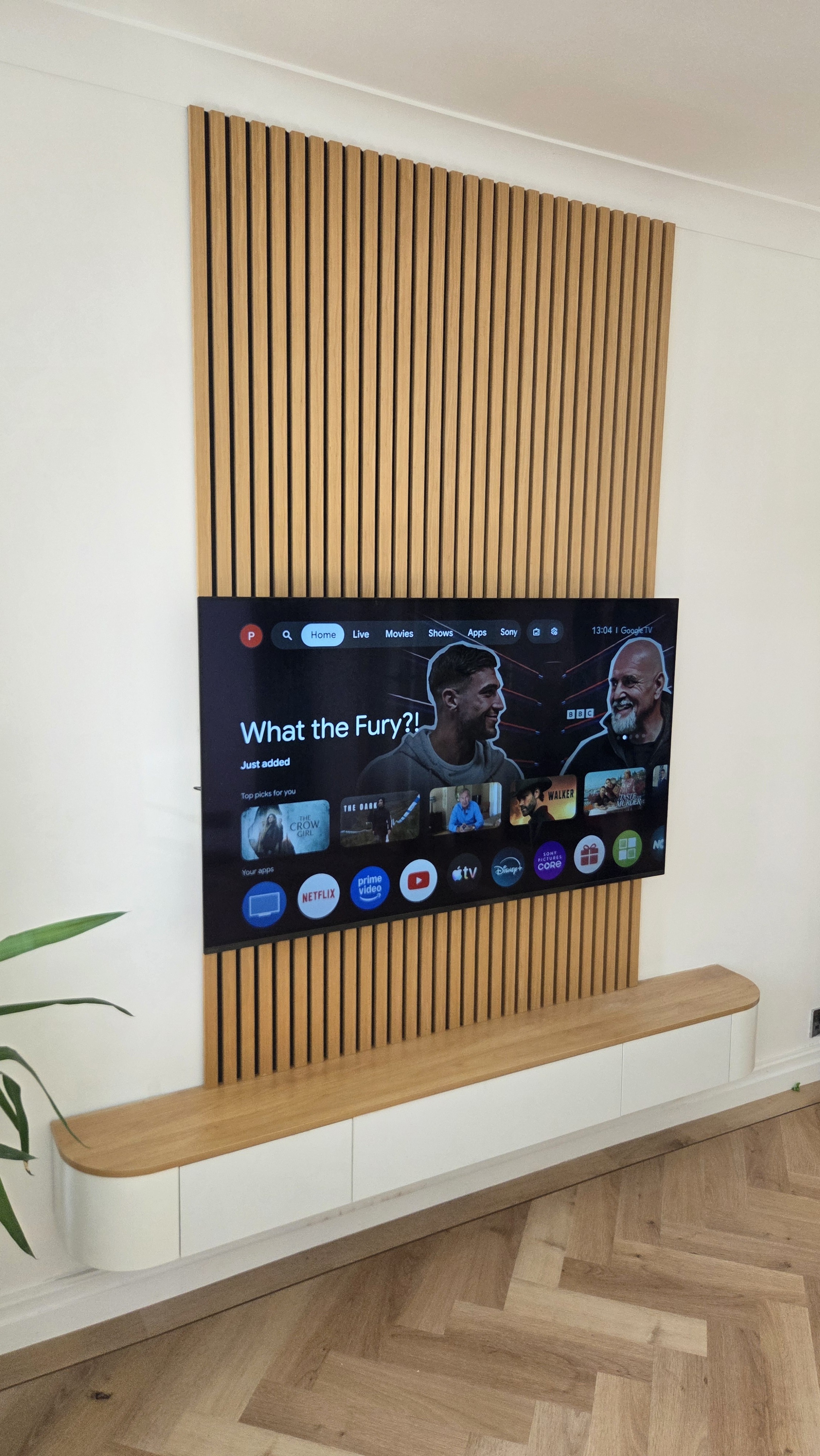 Modern living room TV mounting
